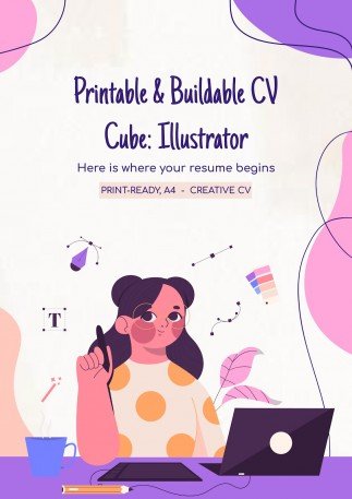 Plantilla de presentación CV en forma de cubo: ilustrador