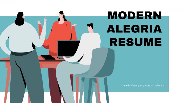 Modern Alegria Resume presentation template