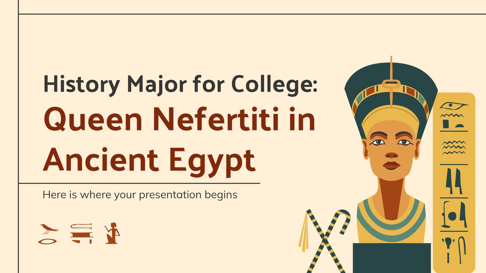 Modelo de apresentação História para a faculdade: Rainha Nefertiti no Egito Antigo