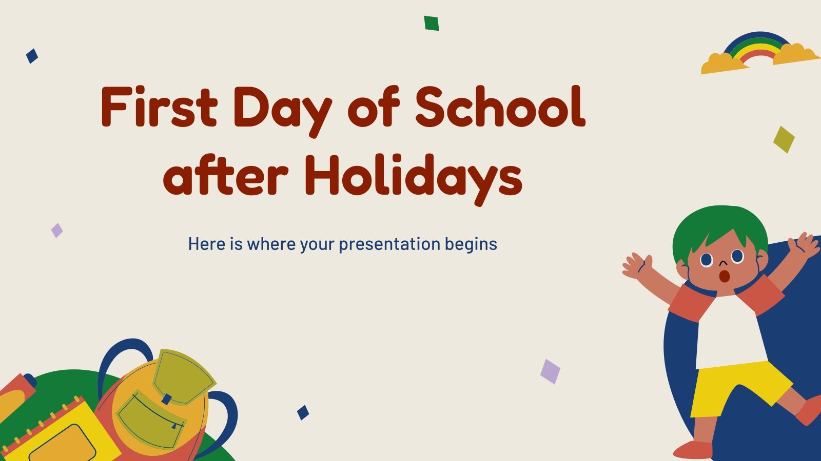 First Day of School after Holidays presentation template 