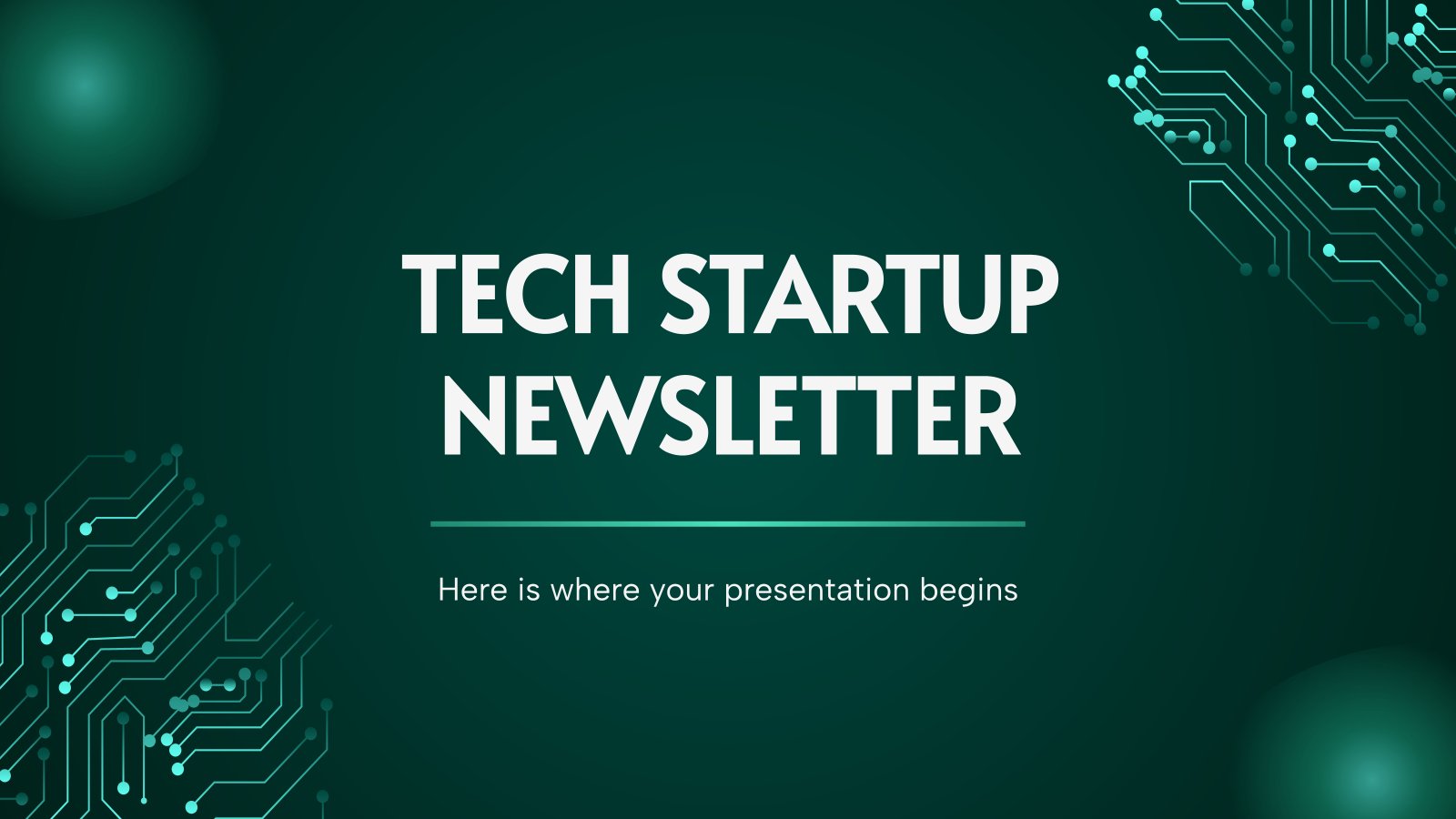 Tech Startup Newsletter presentation template 