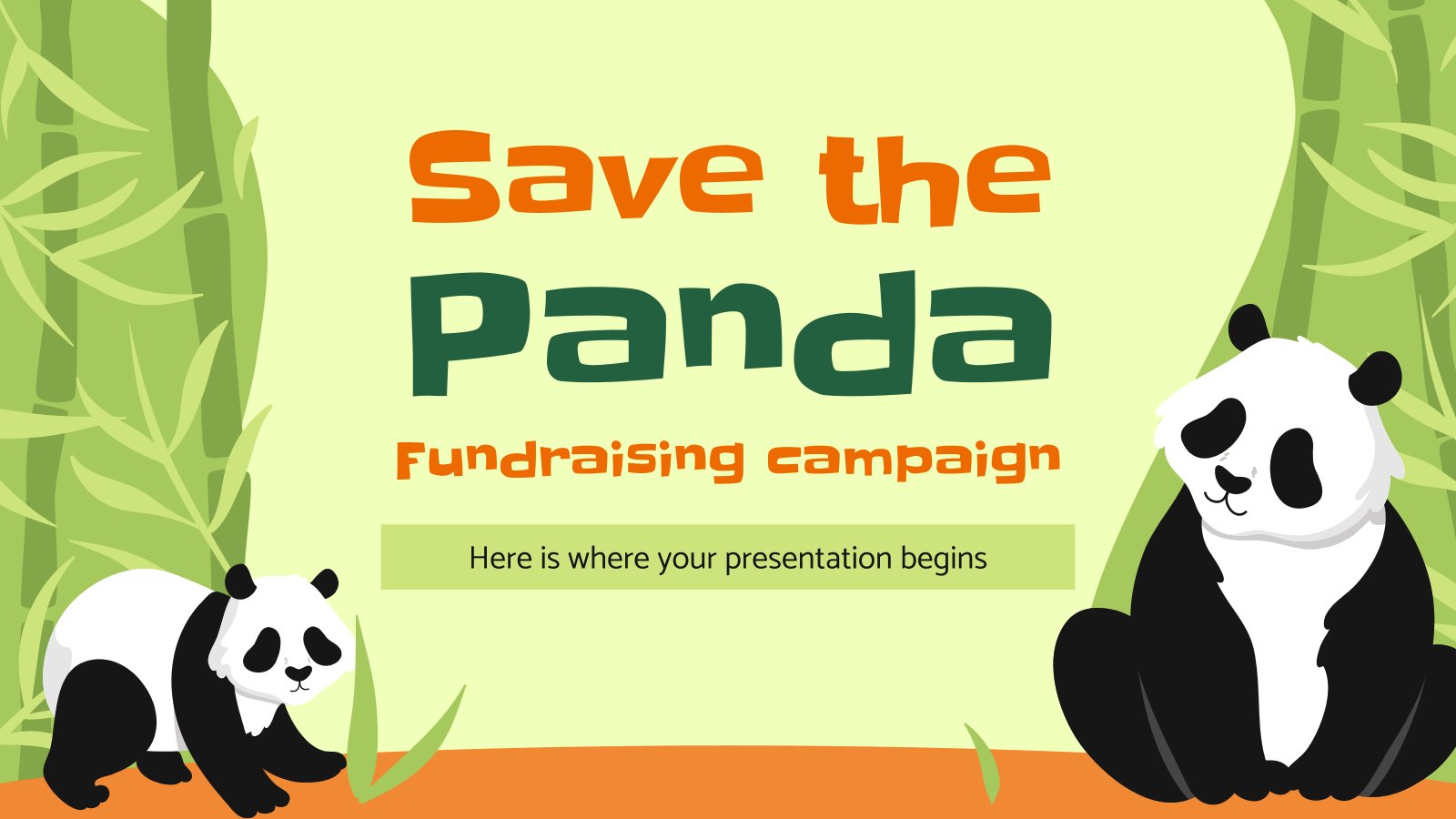 Save the Panda Fundraising Campaign presentation template 