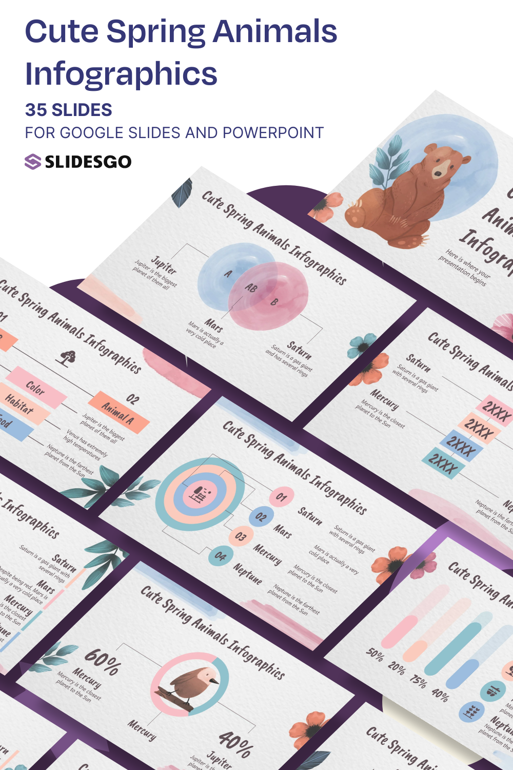 Spring Animal Fact Chart Cute Spring Animals Infographics