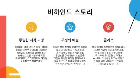 Modelo de apresentação Newsletter com design de cores primárias