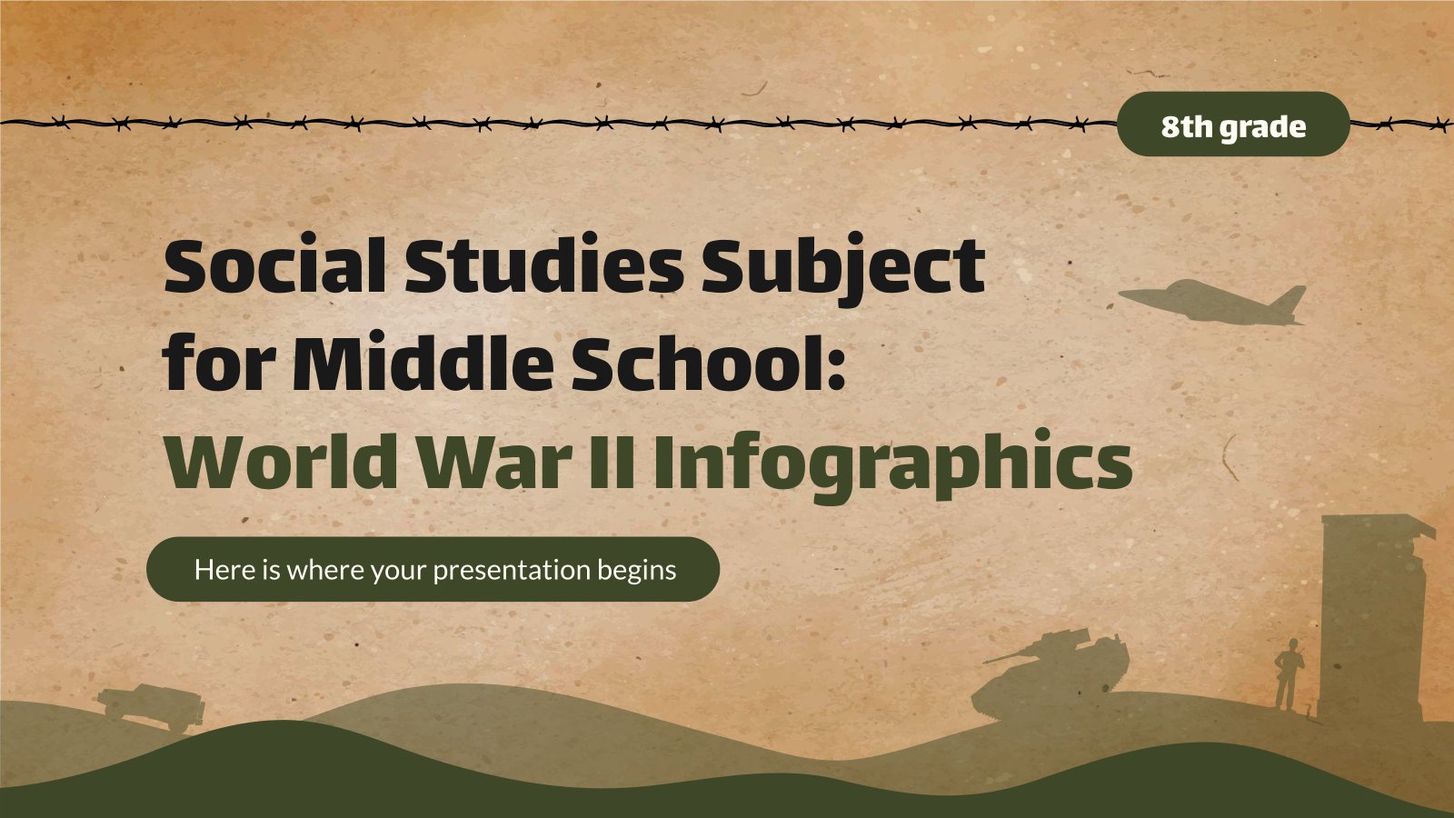 Social Studies Subject for Middle School - 8th Grade: World War II Infographics presentation template 