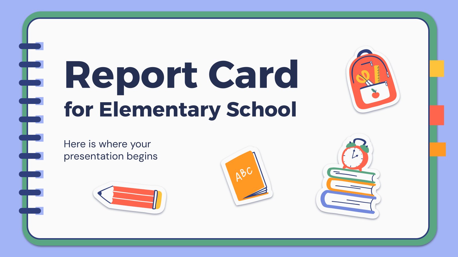 Report Card for Elementary School presentation template 