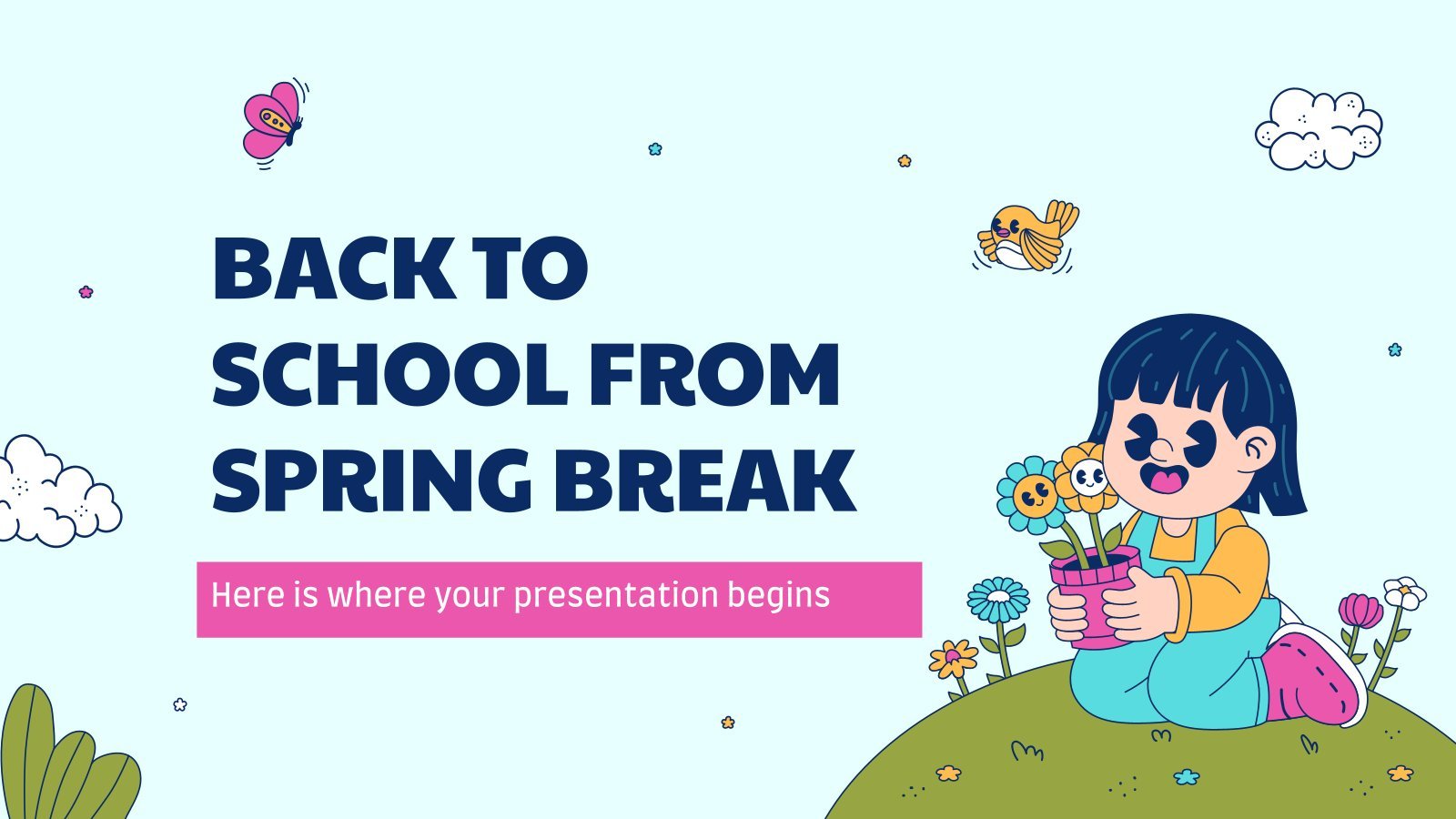 Back to School from Spring Break presentation template 