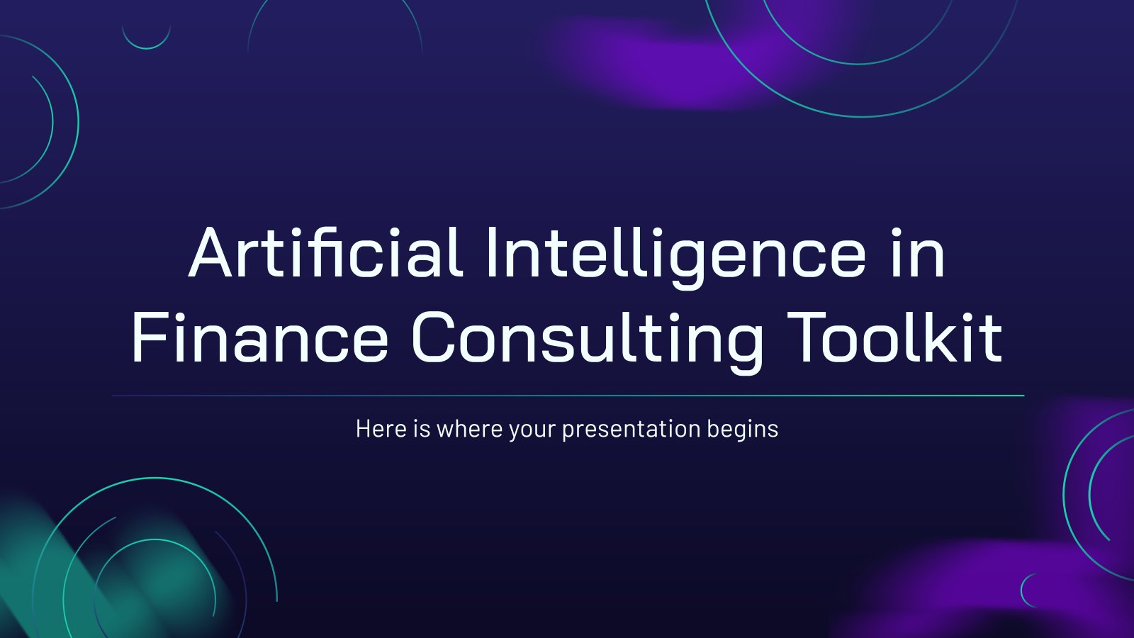 Artificial Intelligence in Finance Consulting Toolkit presentation template 