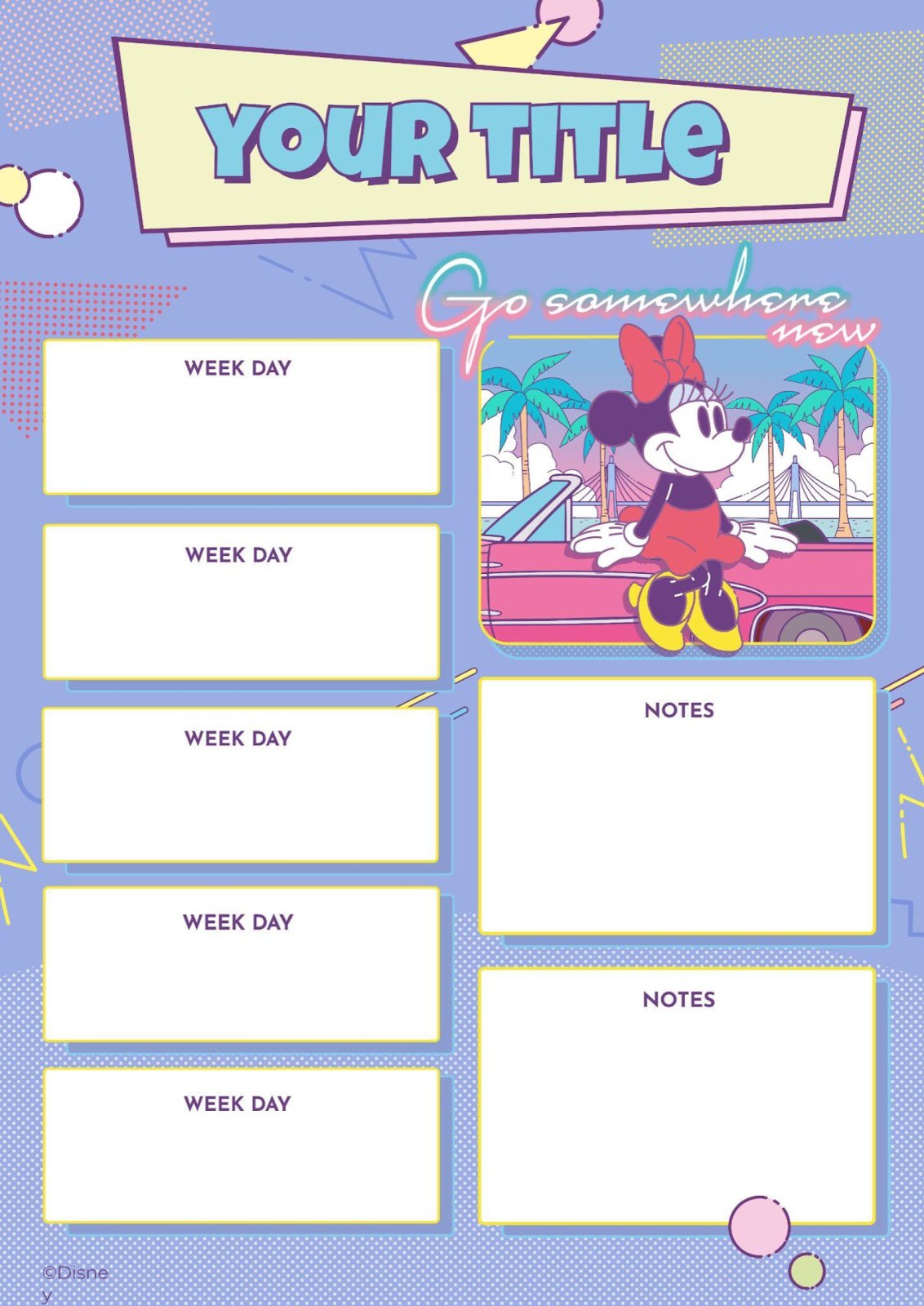 Plan de cours Minnie Mouse Modèles de présentation