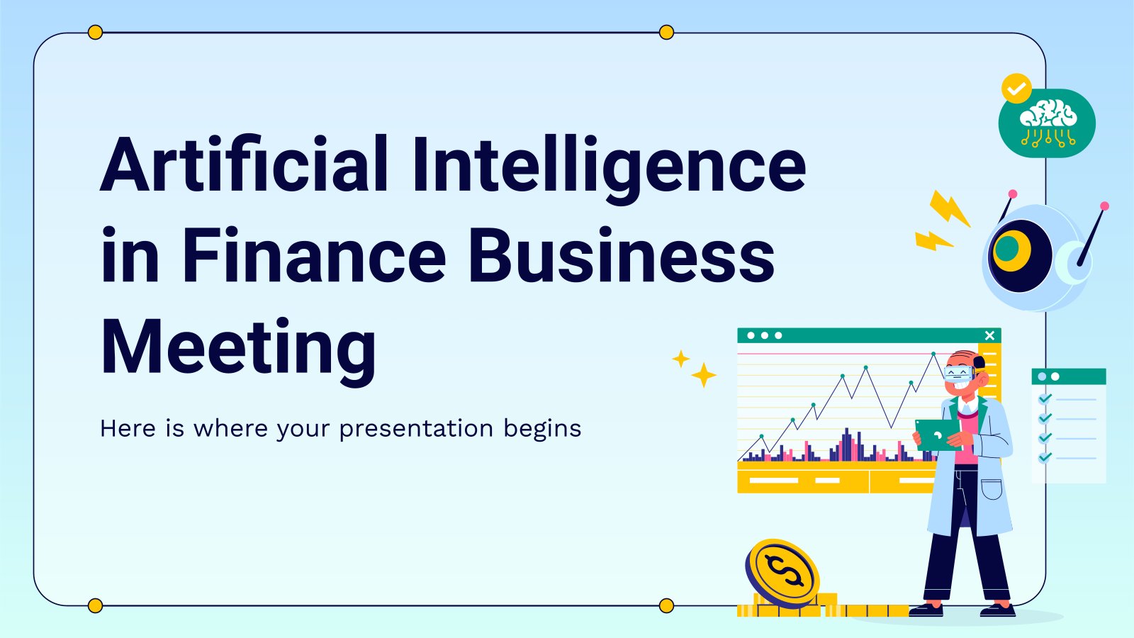 Réunion d’affaires sur l’intelligence artificielle dans la finance Modèles de présentation