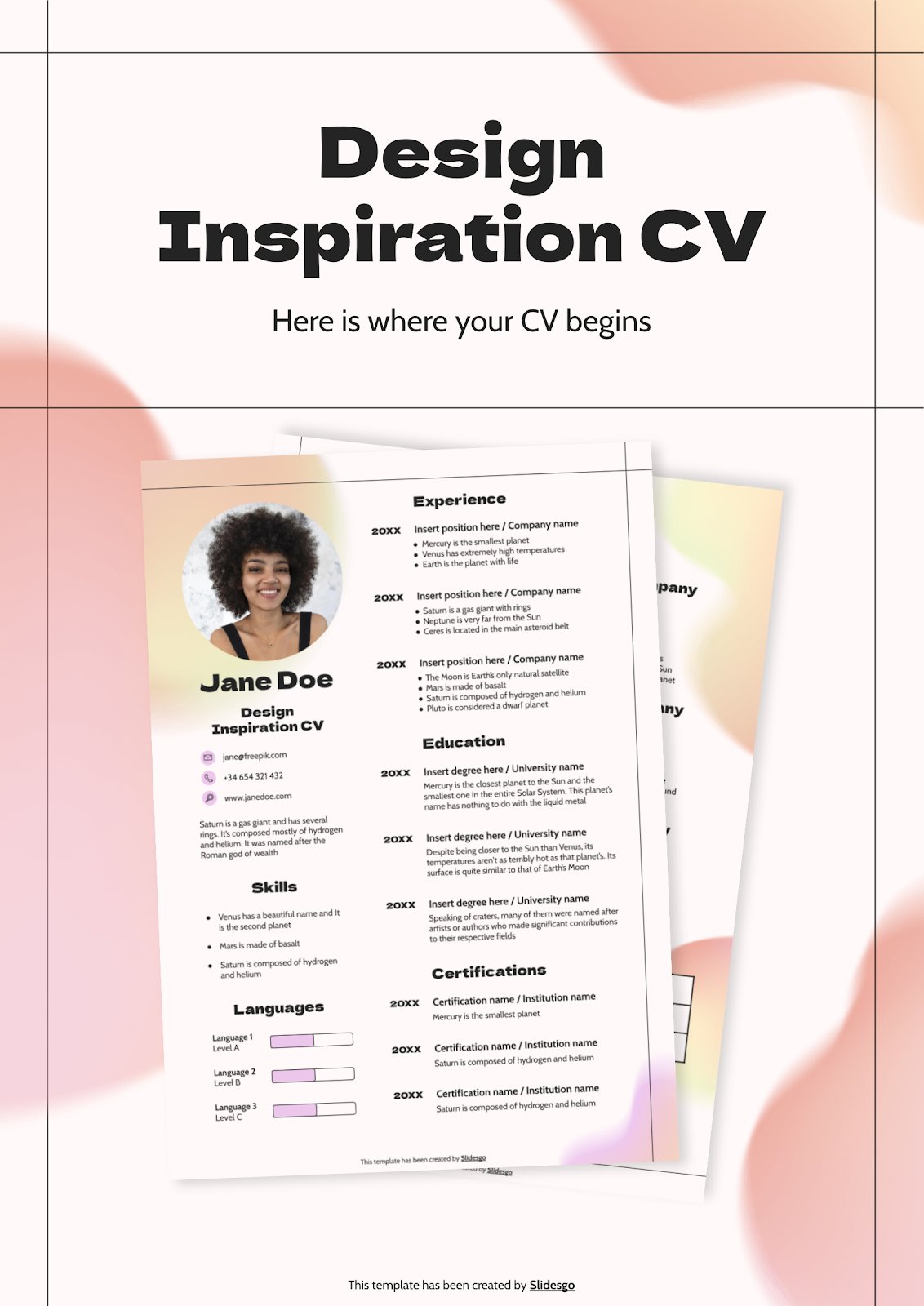 CV d’inspiration design Modèles de présentation