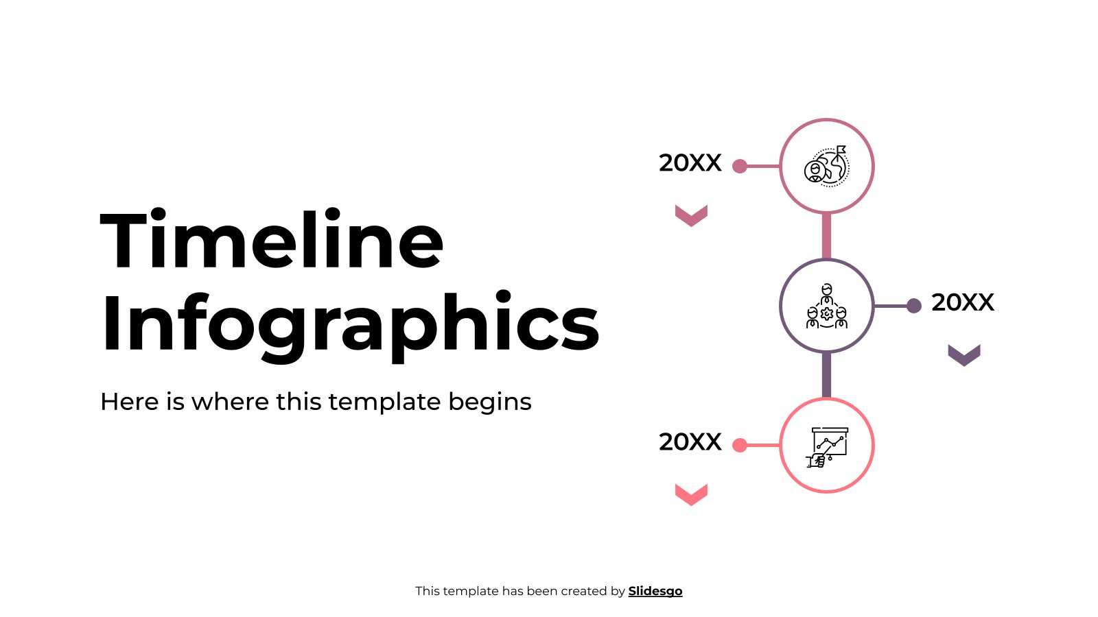 Modelo de apresentação Infográficos de linhas do tempo