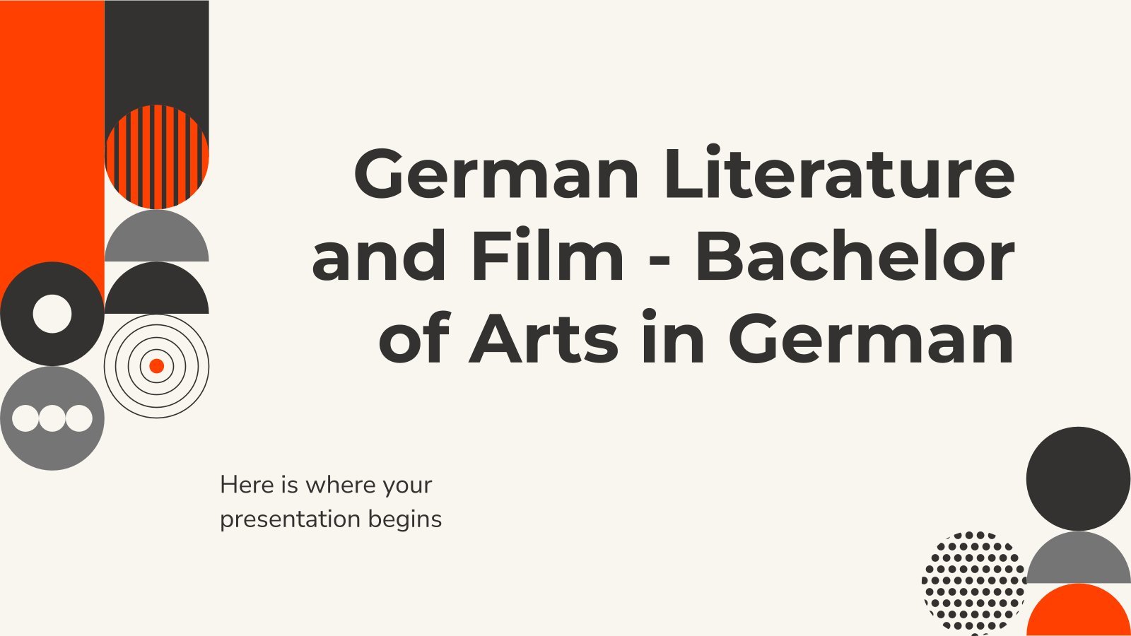 Deutsche Literatur und Film - Bachelor of Arts in Deutsch Präsentationsvorlage