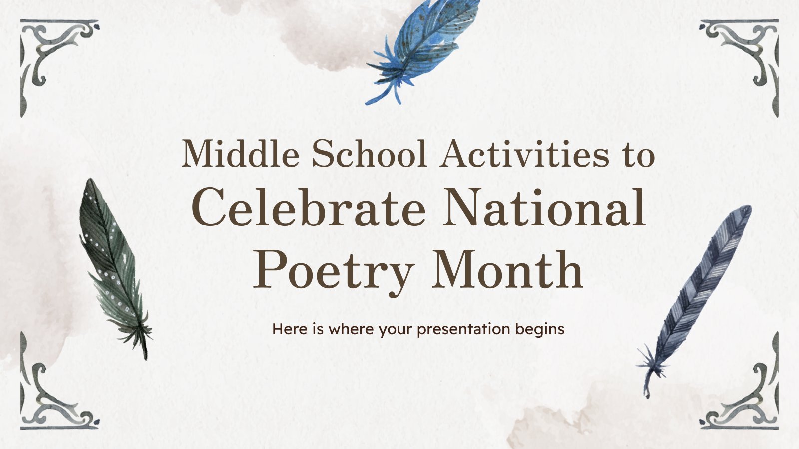 Middle School Activities to Celebrate National Poetry Month presentation template 