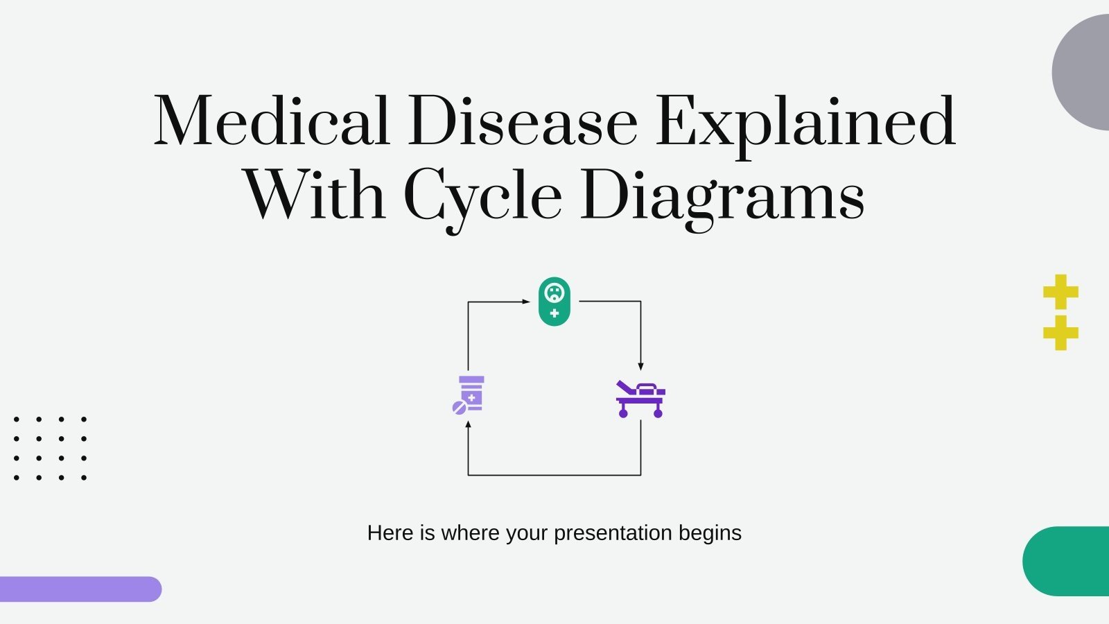 Modelo de apresentação Doença médica explicada com diagramas de ciclo
