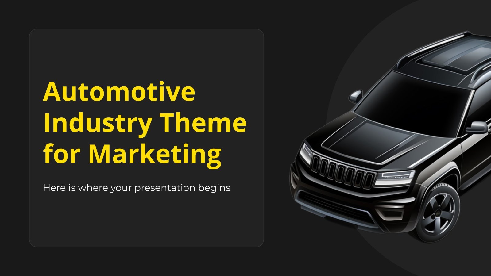 Automotive Industry Theme for Marketing presentation template 