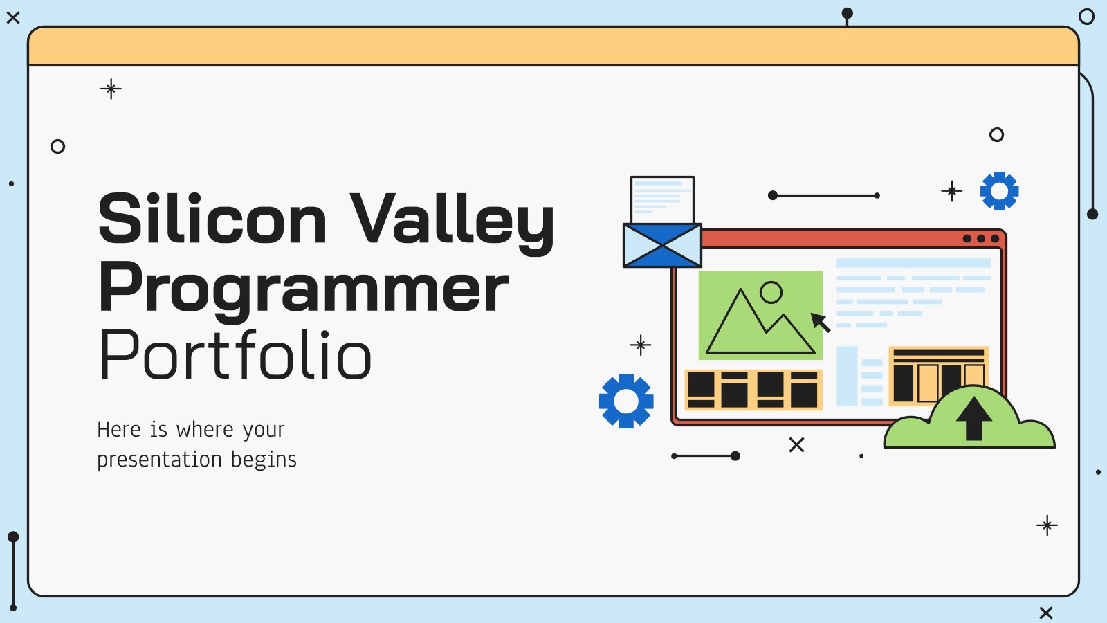 Plantilla de presentación Portafolio de programador de Silicon Valley