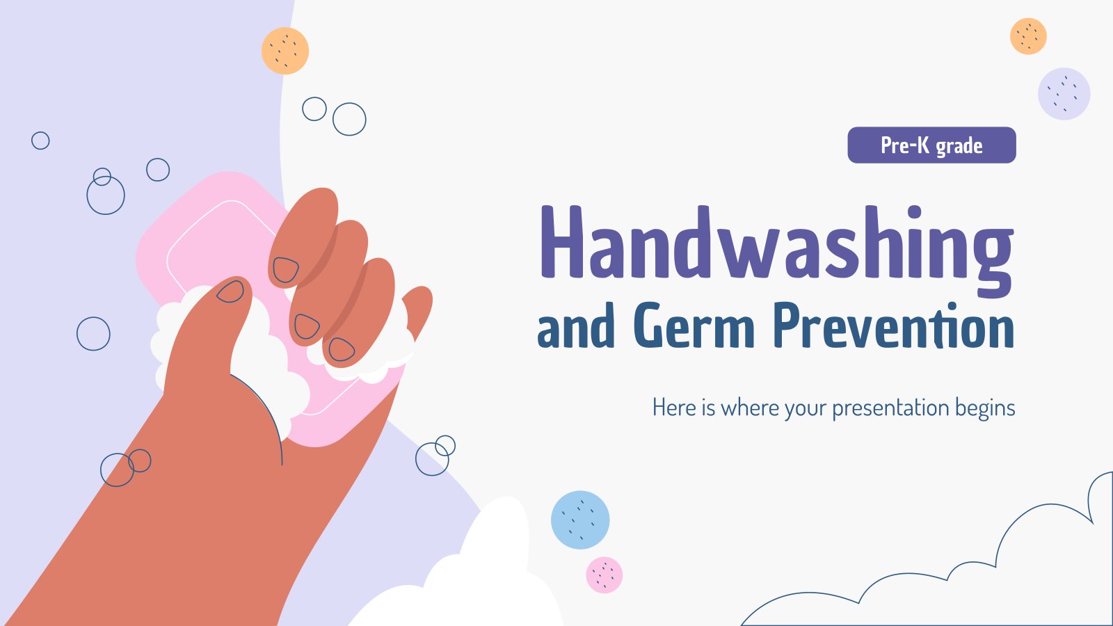 Handwashing and Germ Prevention - Pre-K Grade presentation template 