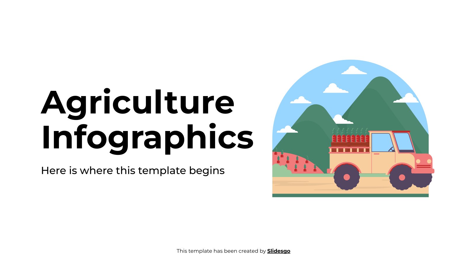 Modelo de apresentação Infográficos sobre agricultura