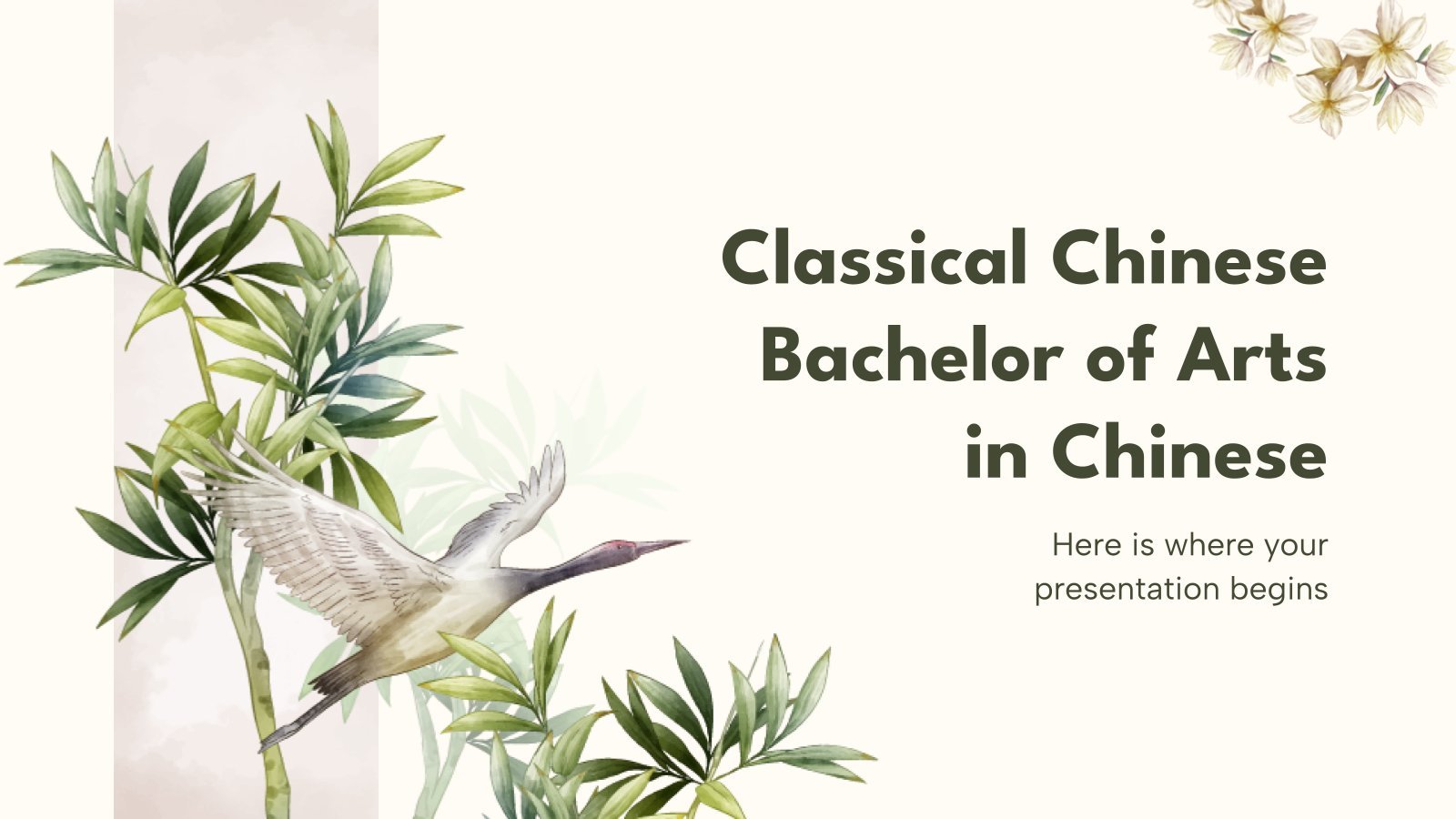 Classical Chinese - Bachelor of Arts in Chinese presentation template 