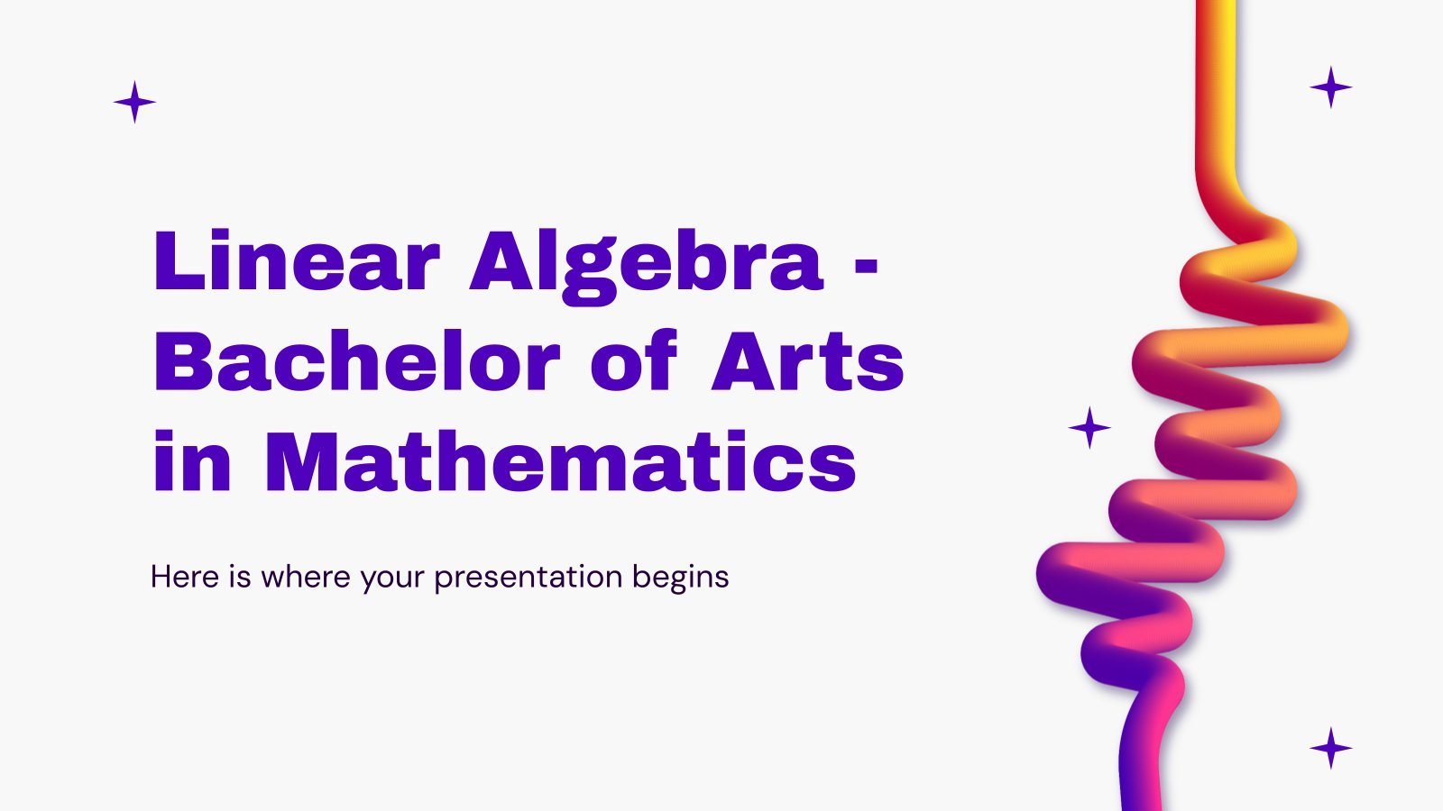 Linear Algebra - Bachelor of Arts in Mathematics presentation template 