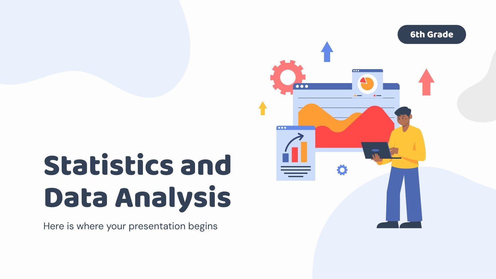 Plantilla de presentación Estadística y análisis de datos - 6.º de primaria