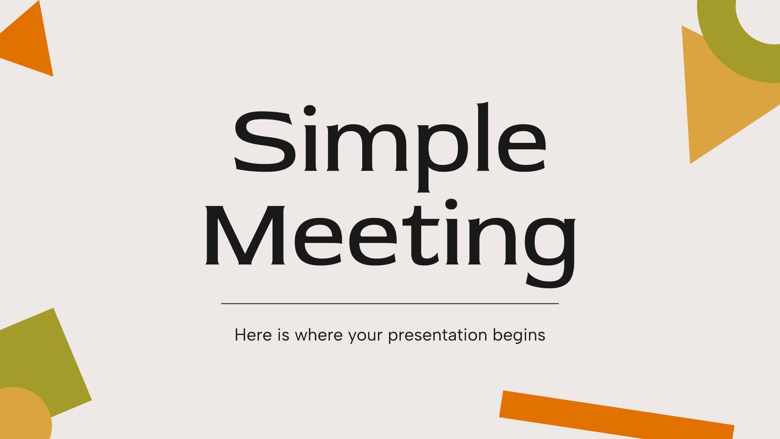 Simple Meeting presentation template 