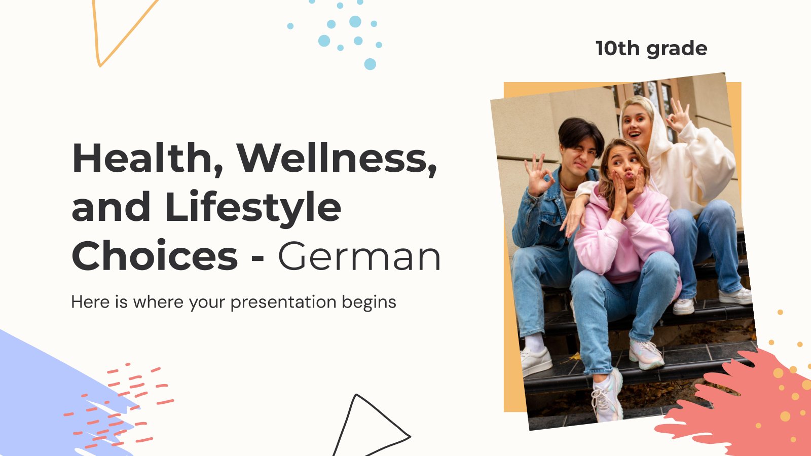 Health, Wellness, and Lifestyle Choices - German - 10th Grade presentation template 