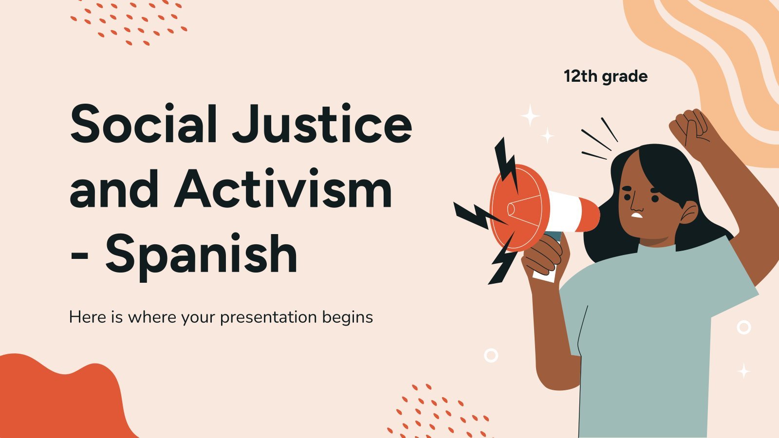 Social Justice and Activism - Spanish - 12th Grade presentation template 