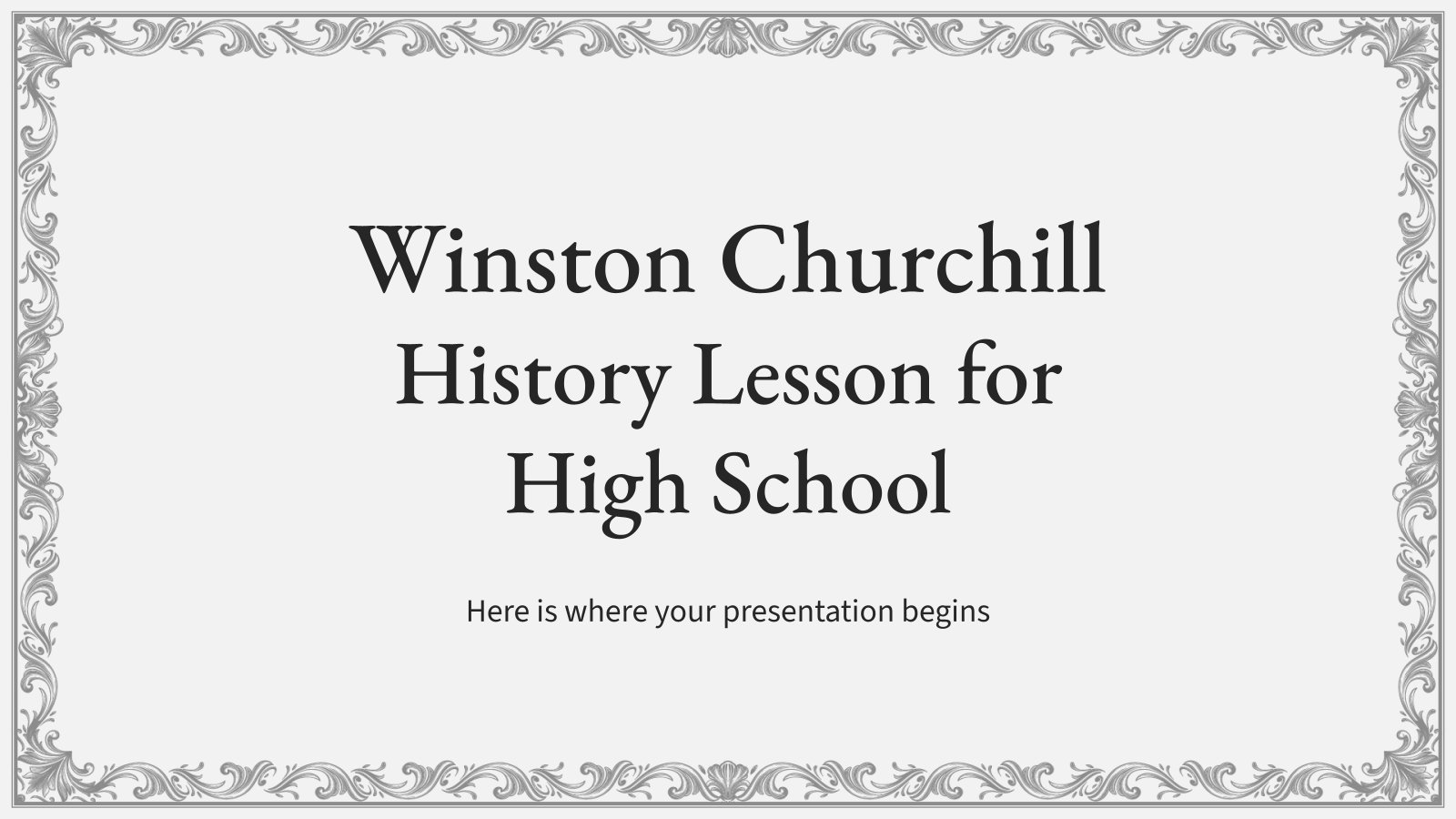 Winston Churchill History Lesson for High School presentation template 