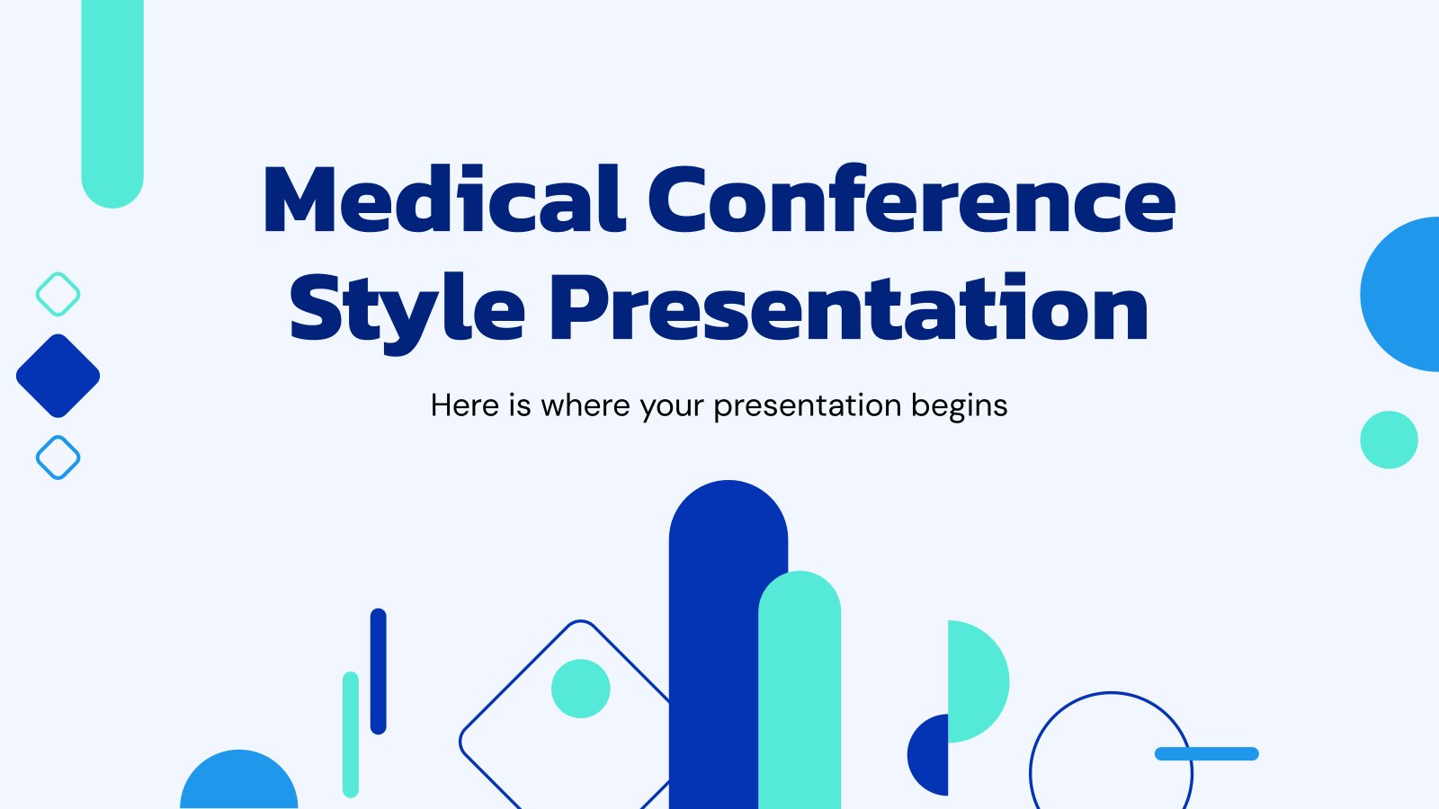 Modelo de apresentação Slides em estilo de conferência médica