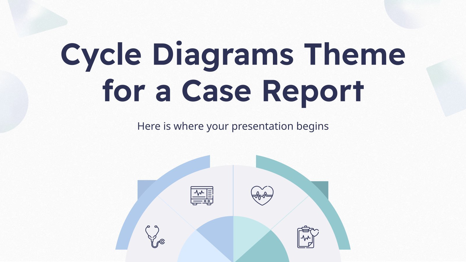 Modelo de apresentação Tema com diagramas de ciclo para um relatório de caso