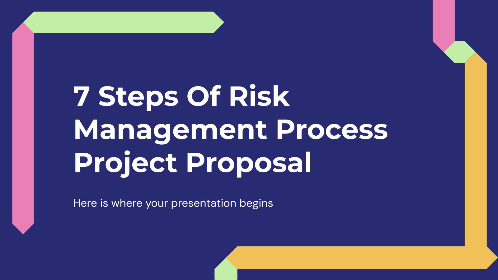 Proposition de projet sur les 7 étapes du processus de gestion des risques Modèles de présentation