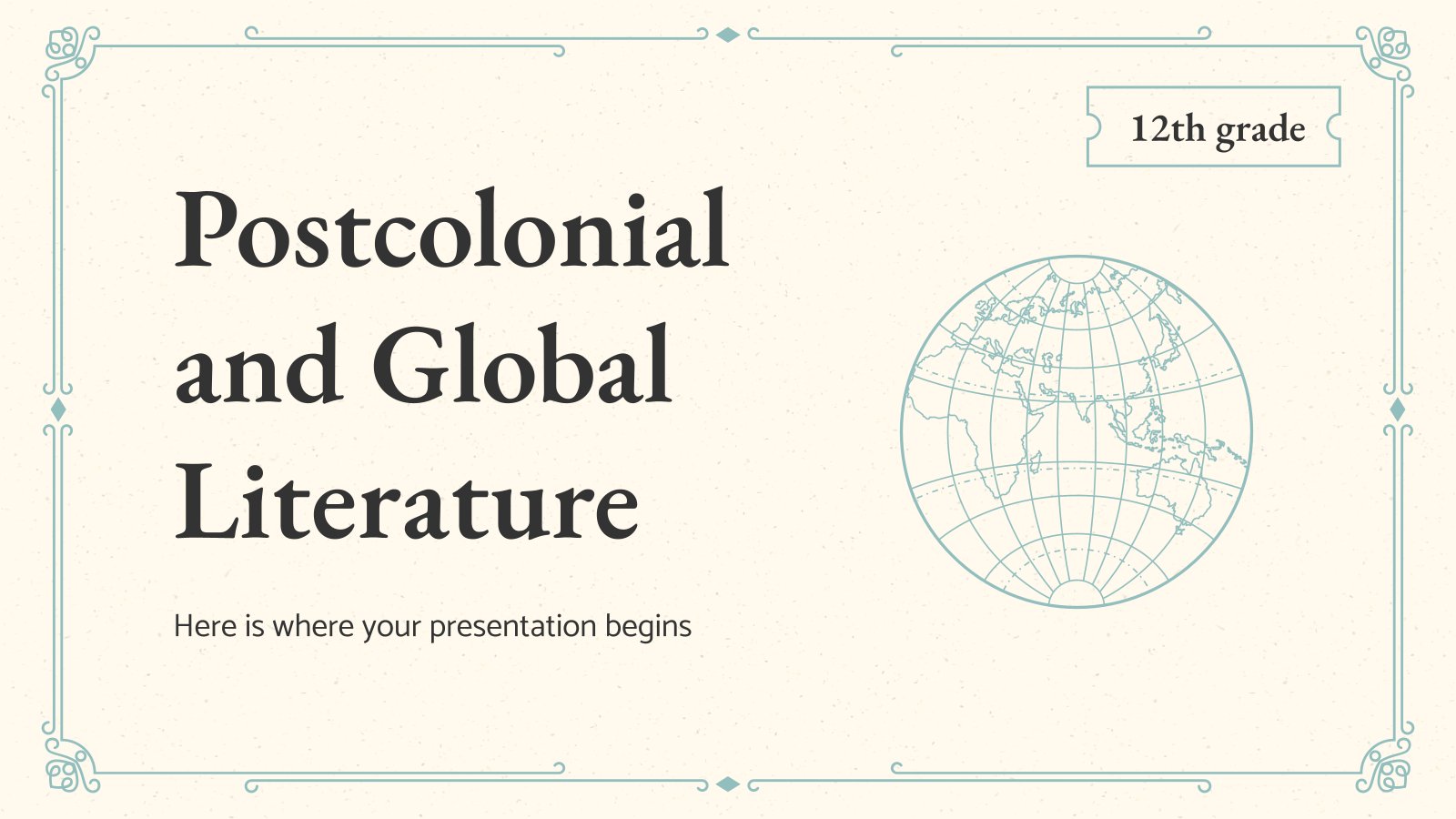 Postcolonial and Global Literature - 12th Grade presentation template 