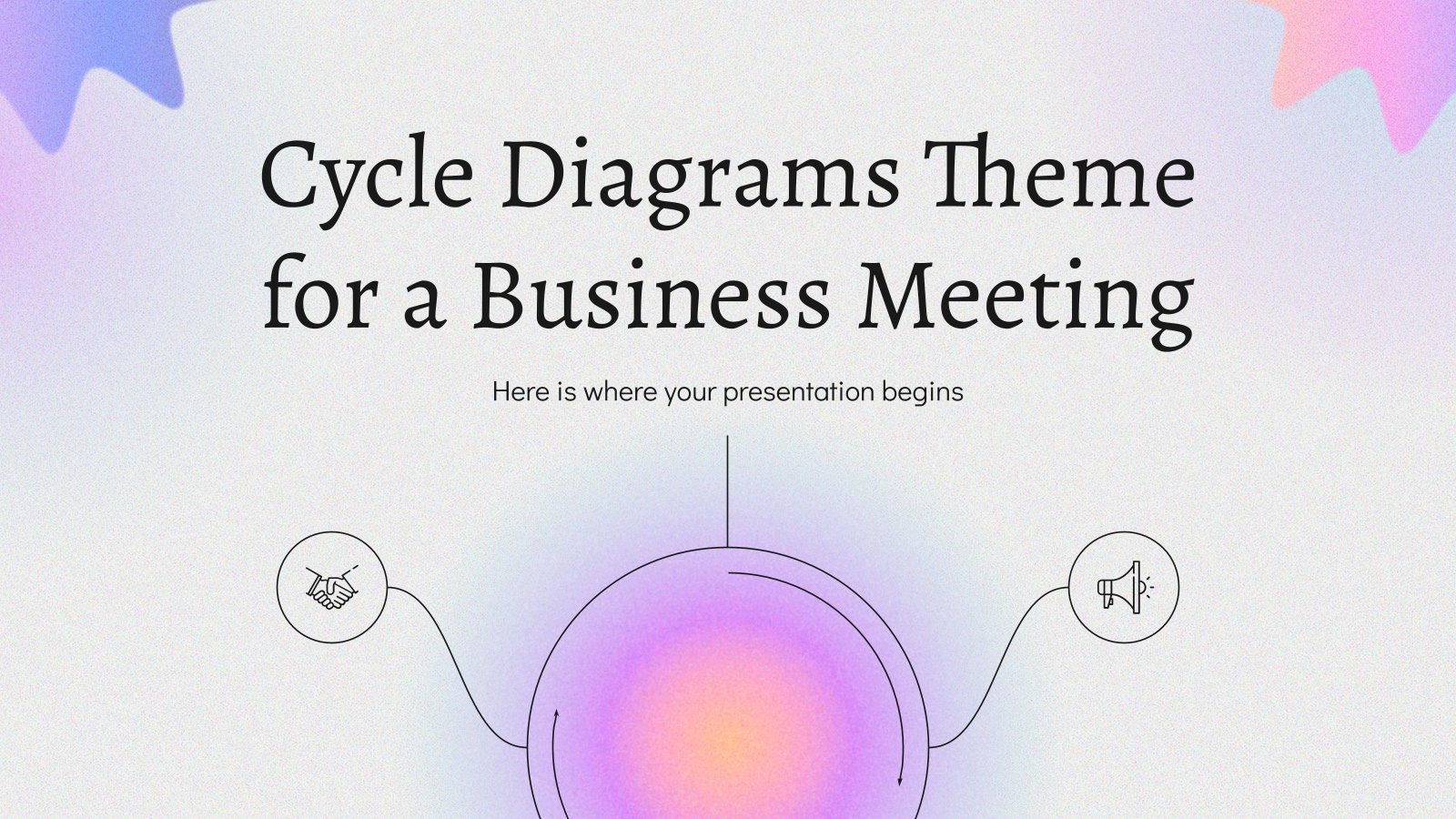 Plantilla de presentación Tema con diagramas cíclicos para una reunión de trabajo