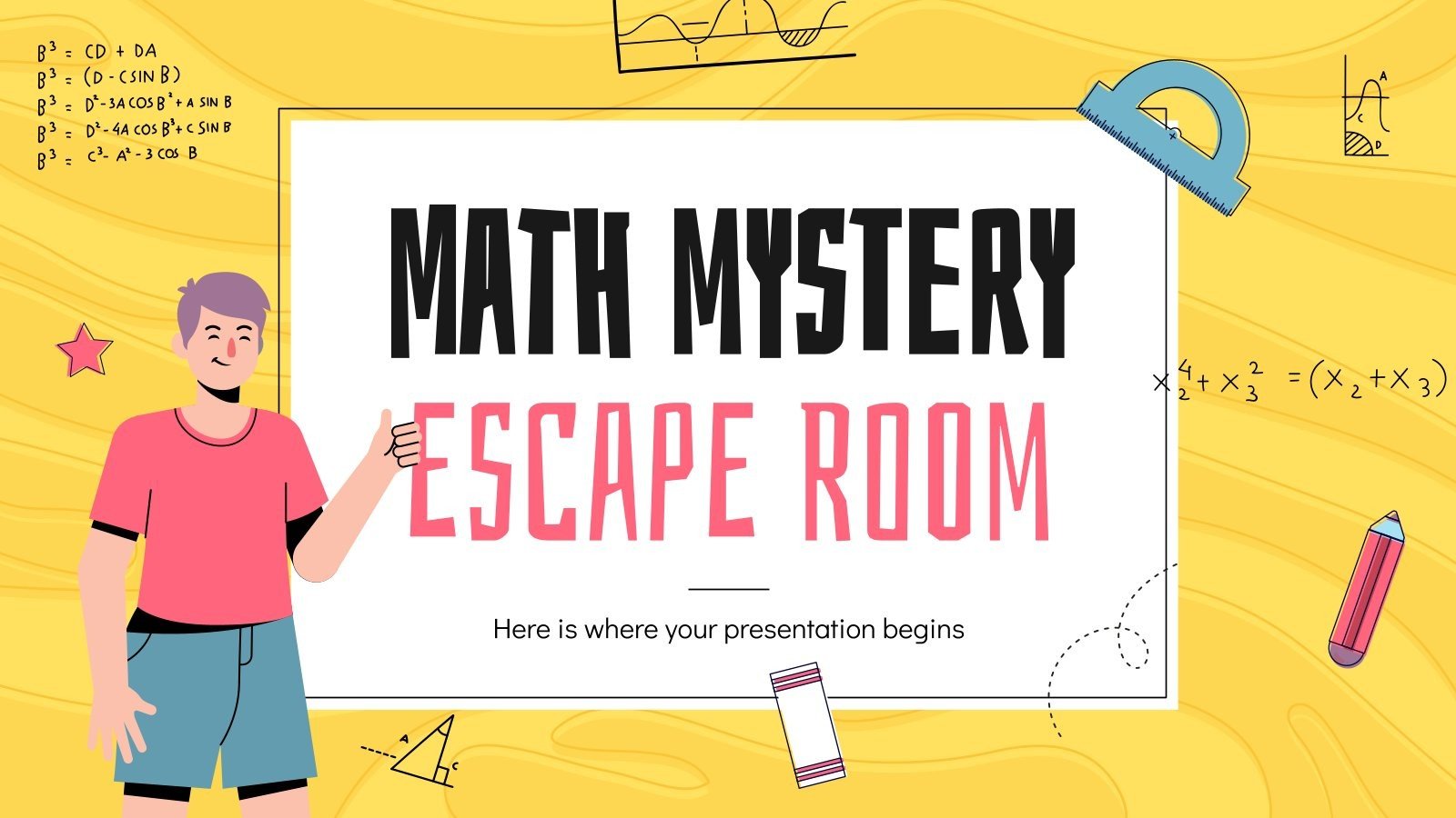 Math Mystery Escape Room Google Slides PPT Template