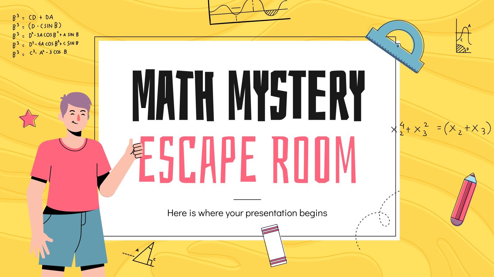 Plantilla de presentación Escape room sobre matemáticas