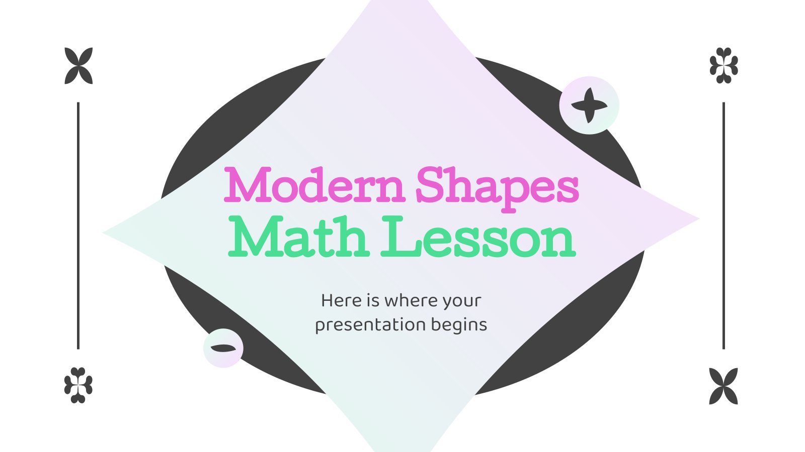 Modern Shapes Math Lesson presentation template 