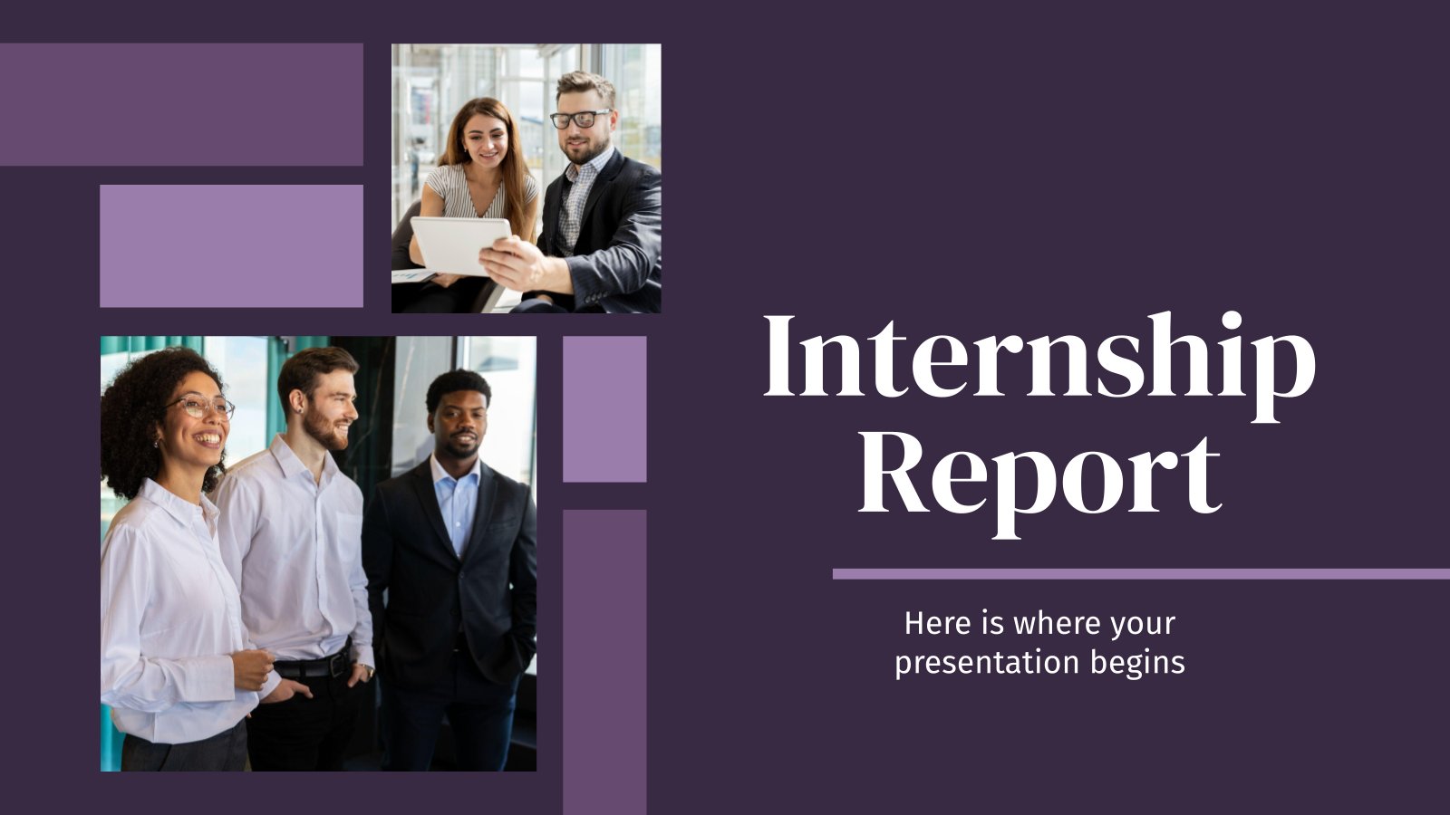 Internship Report presentation template 