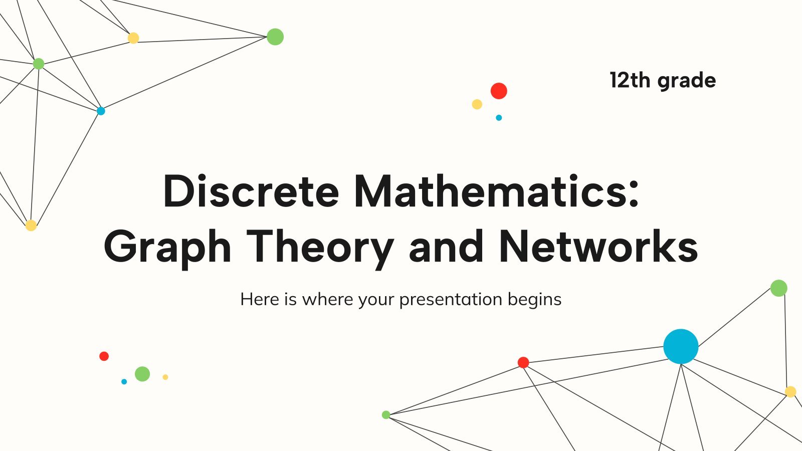 Plantilla de presentación Matemáticas discretas: teoría de grafos y redes - Último año de bachillerato