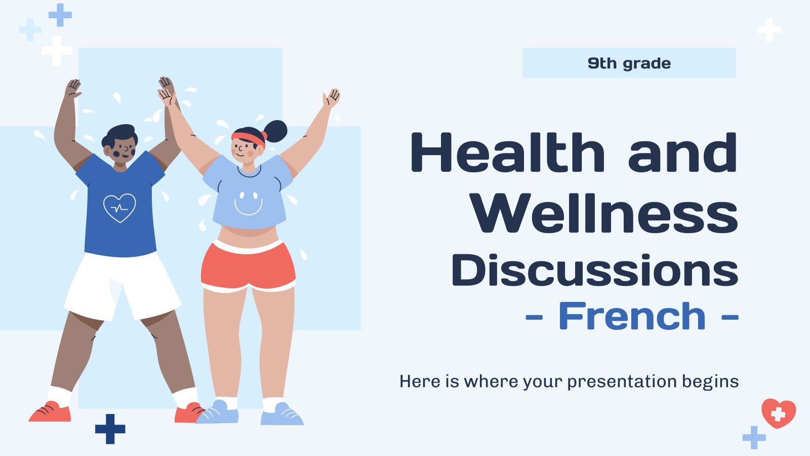 Health and Wellness Discussions - French - 9th Grade presentation template 