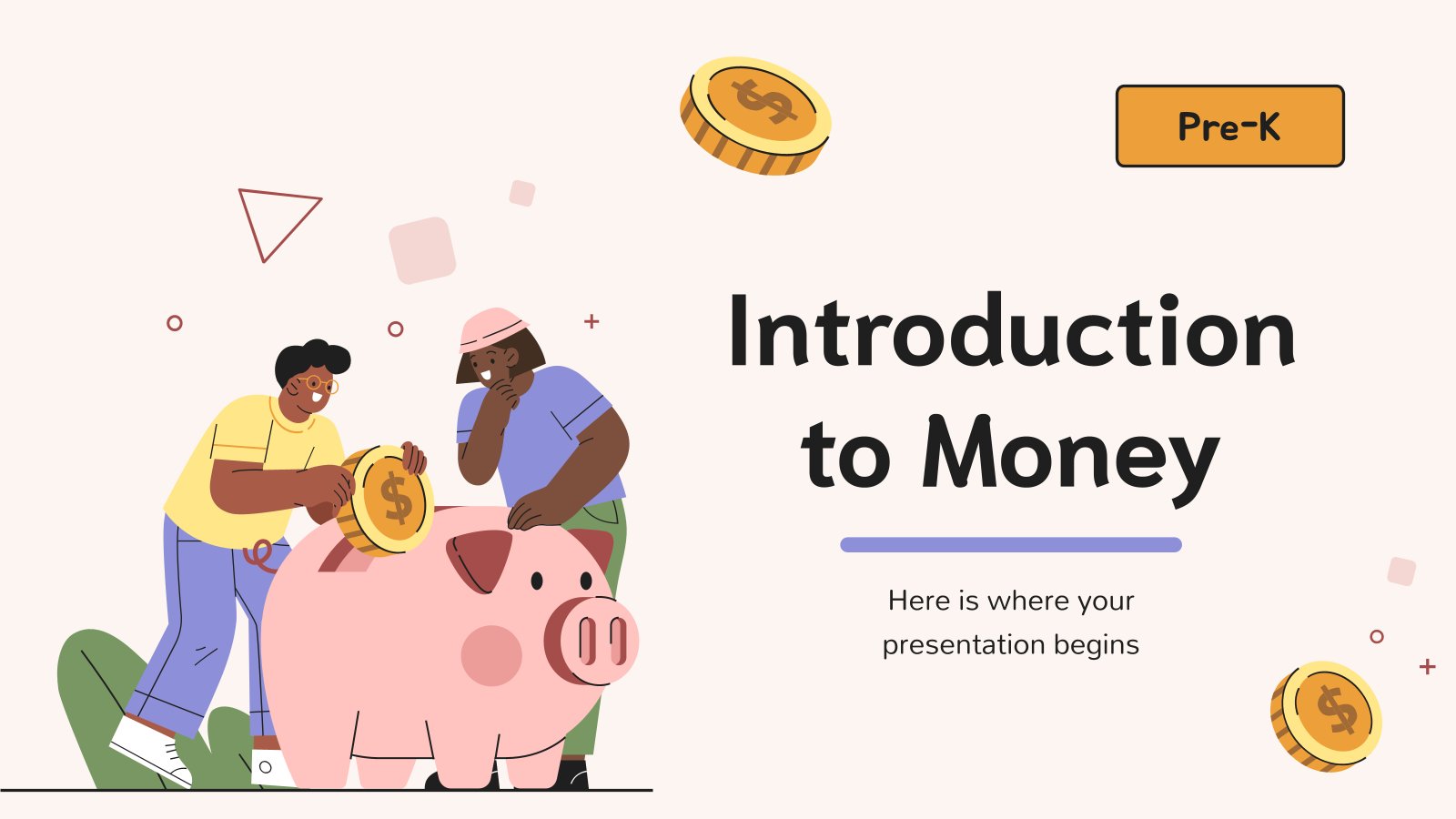 Introduction to Money - Pre-K presentation template 