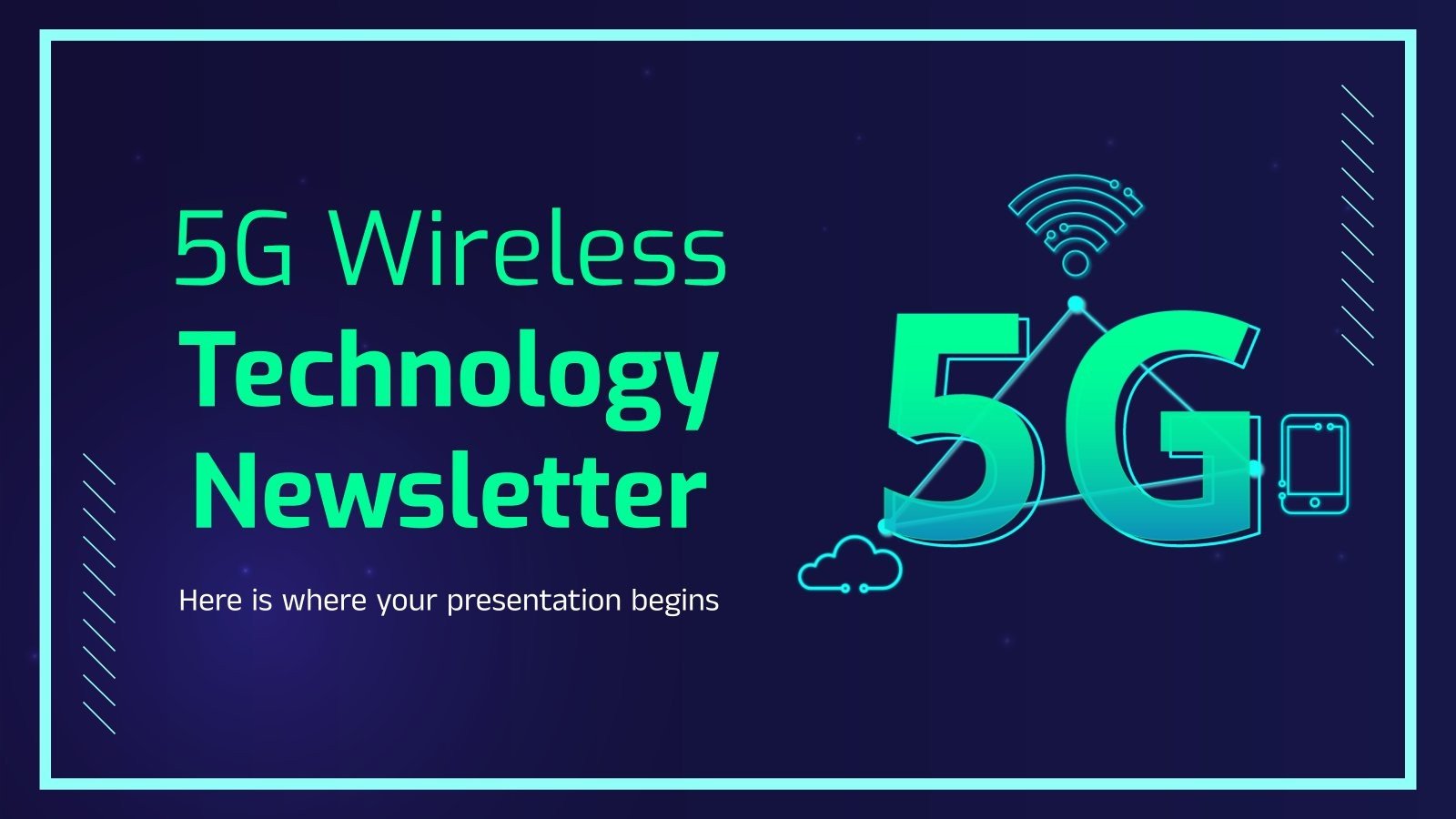 Newsletter sur la technologie sans fil 5G Modèles de présentation