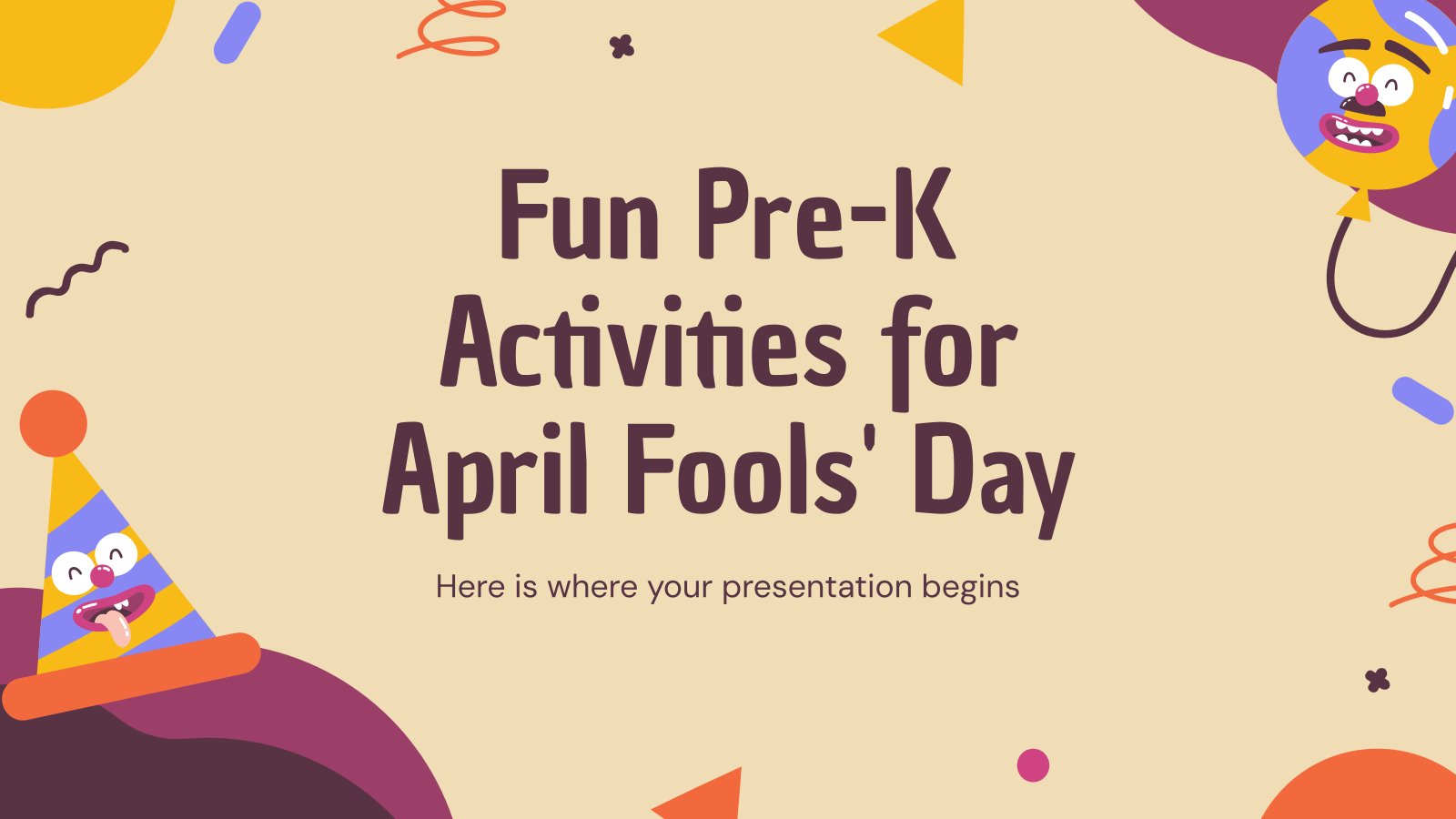 Fun Pre-K Activities for April Fools' Day presentation template 