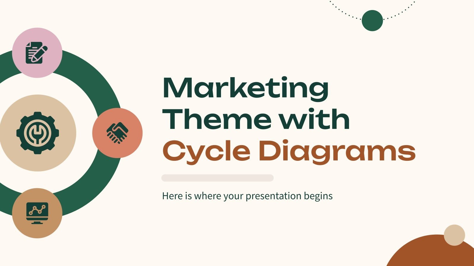 Thème avec diagrammes cycliques pour le marketing Modèles de présentation