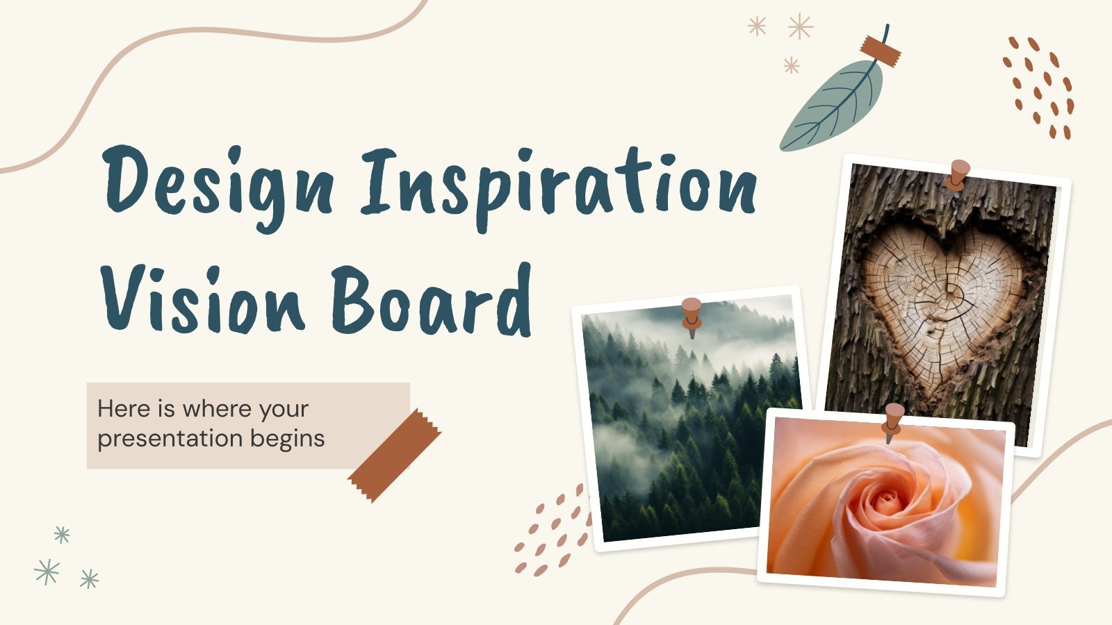 Modelo de apresentação Inspiração de design para um vision board