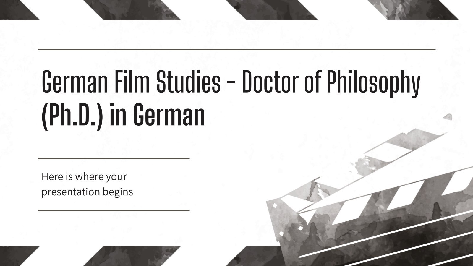 Deutsche Filmwissenschaft - Doktor der Philosophie (Ph.D.) in Deutsch Präsentationsvorlage