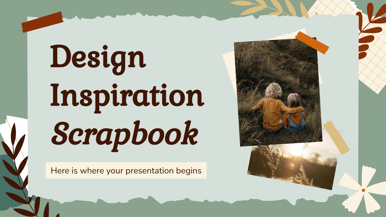 Plantilla de presentación Inspiración de diseño para un scrapbook