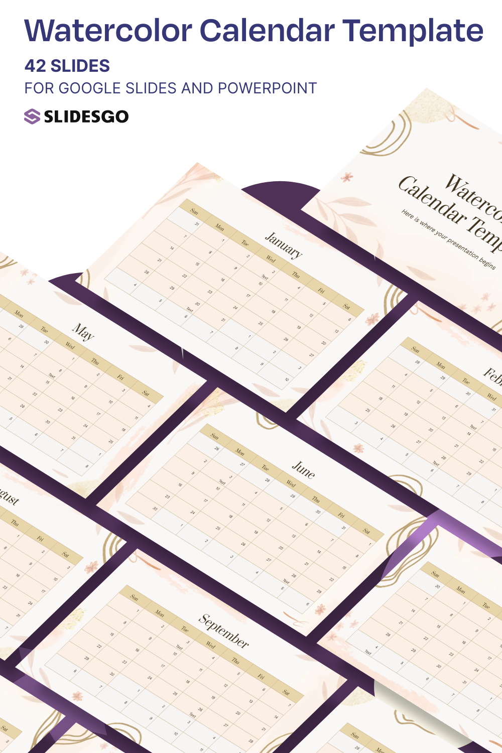 Watercolor Calendar Template