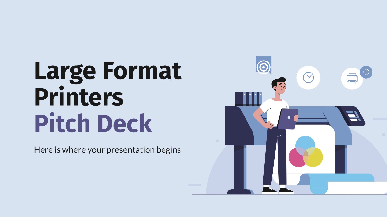 Plantilla de presentación Pitch deck para impresoras de gran formato